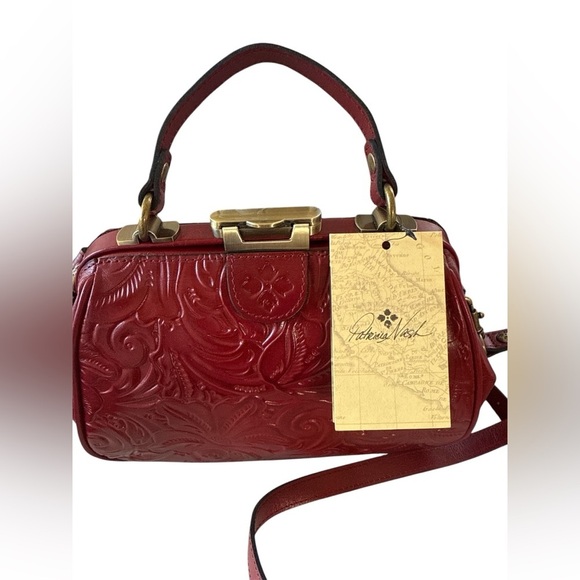 Patricia Nash Handbags - Patricia Nash Italian Leather Burnished Tool Gracchi Ruby Red Satchell dust bag